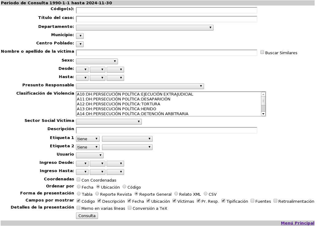 Reporte General por Localizacin